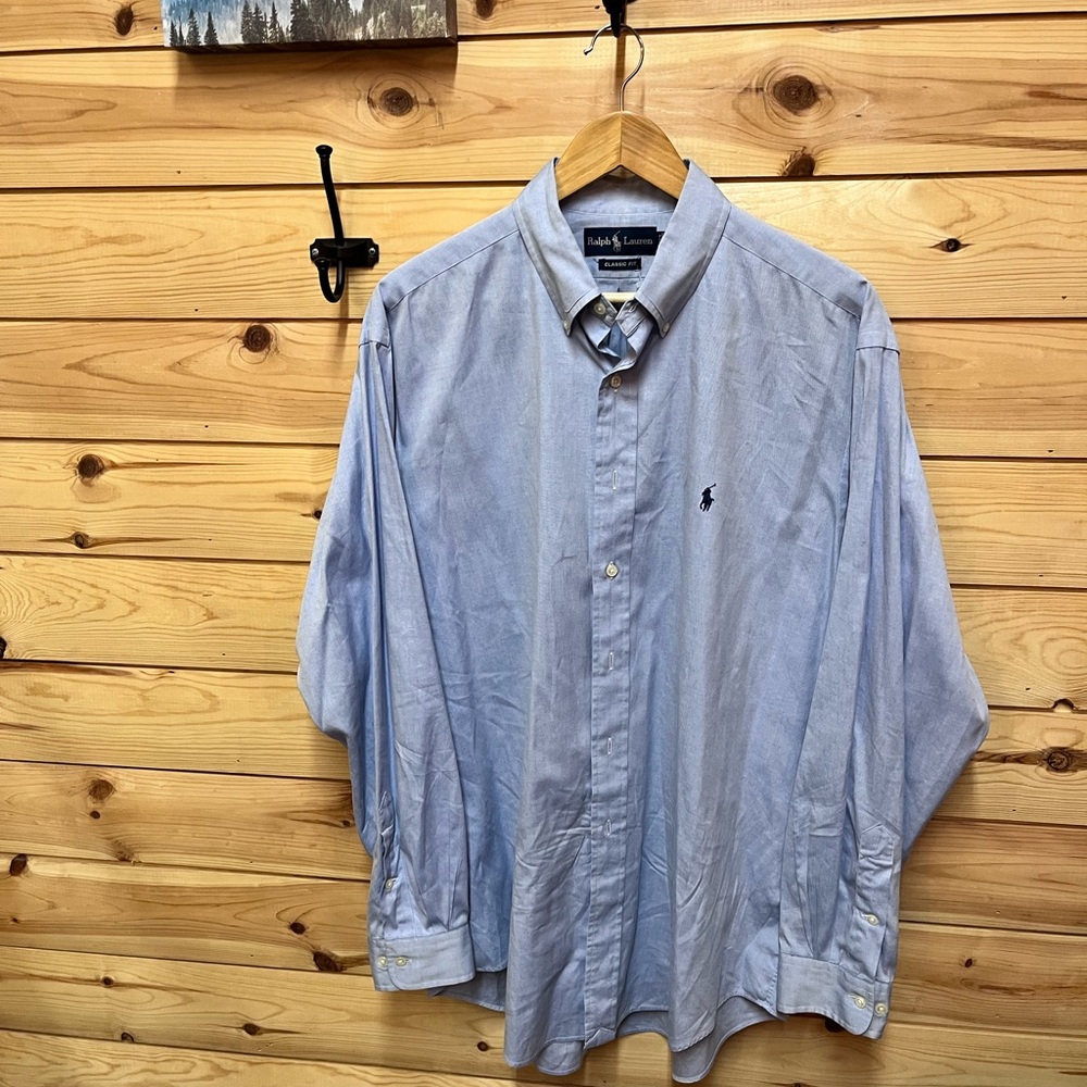 Ralph Lauren Men's Light Blue Button Down Shirt